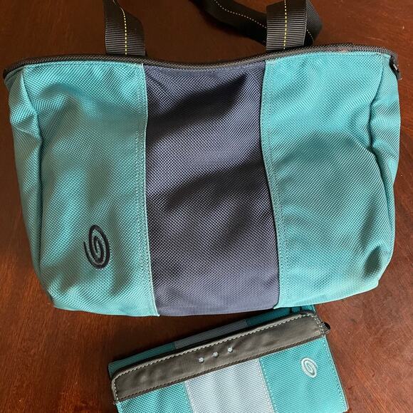 Timbuk2 The Macy Cargo Tote With Accessory Pouch Wallet Peacock Blue - Picture 1 of 10